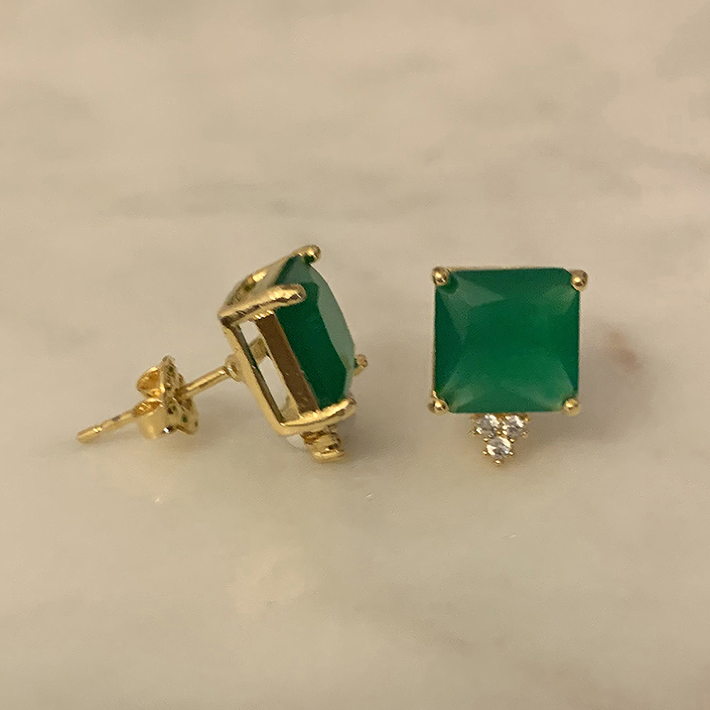 Orecchini Carré - Verde